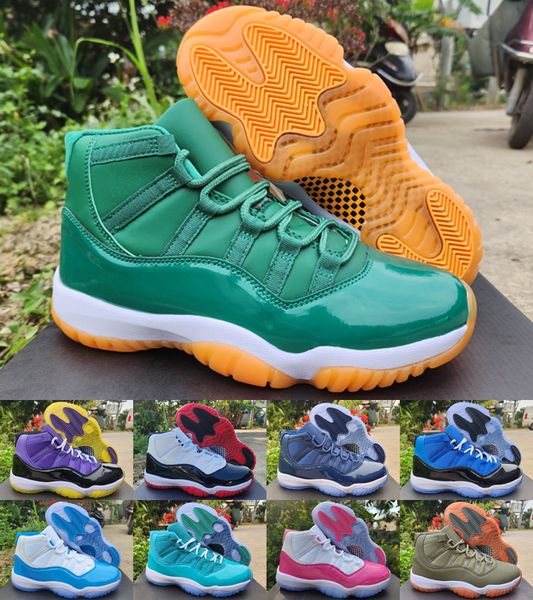 

jumpman 11 unc university blue basketball shoes 11s army green midnight navy cool grey space jam bred concord cherry white pink sports sneak