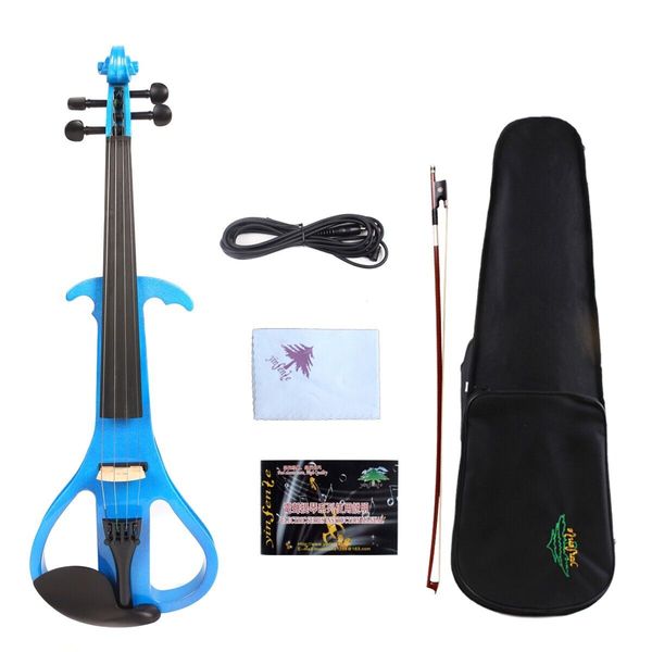 

advanced blue electric silent violin 4/4 solid wood sweet tone case