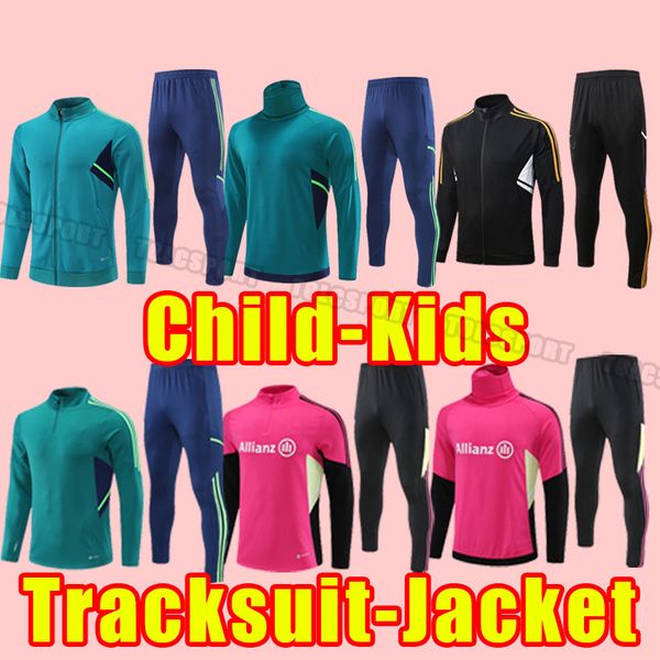 

child kids tracksuit jacket 22 23 soccer tracksuits pogba vlahovic chiesa 2022 2023 football shirt set di maria locatelli morata de ligt juv, Black