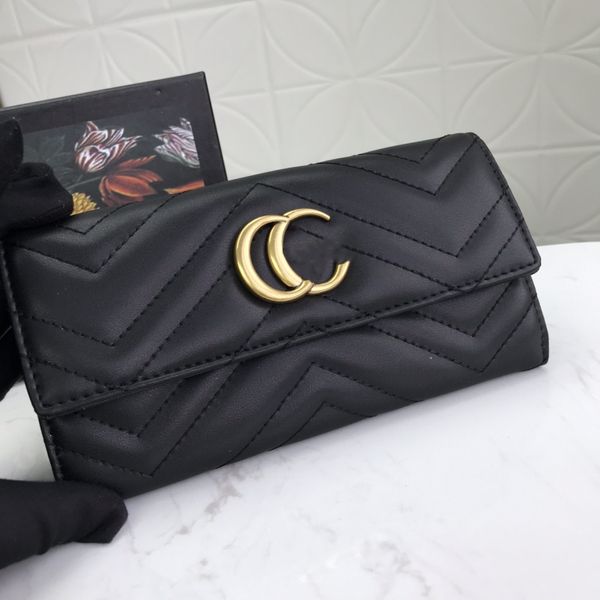 

new fashion designers wallets luxurys mens women leather bags classic marmont letters girls purses original box digram card holder 443436, Red;black
