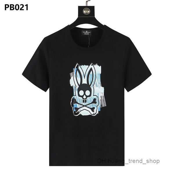 

psycho bunny spring summer men t shirt skeleton rabbit print transportation fashion street tide brand tee 21 rqqf, White;black
