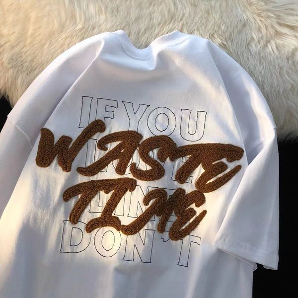 

mens tshirts personalized retro letters fashion casual short sleeved t shirt men and women loose couple hip hop graphic t harajuku 230512, White;black