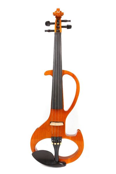 

silent electric violin 4/4 wooden body sweet tone case ebony violin parts