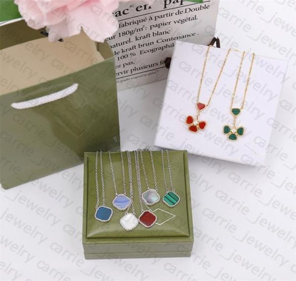

necklace designer clover classic necklaces fashion flower choker for man woman jewelry 2 style 10 color good quality4192278, Silver