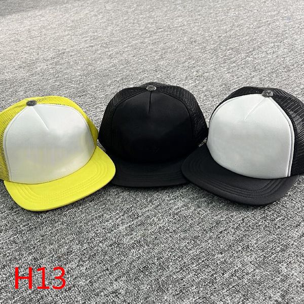 

h13 summer fashion brand hip hop hat ch white leather cross red baseball cap casual versatile cro cap, Blue;gray