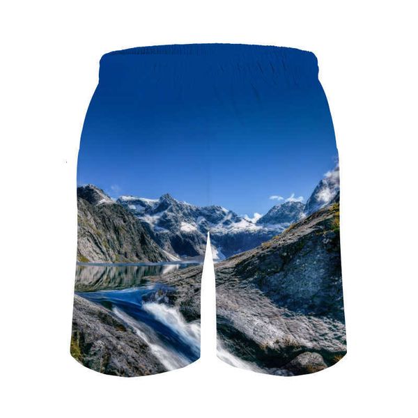 

men's clothing 2023 hawaii beach scenery pants casual loose trendy style, White;black