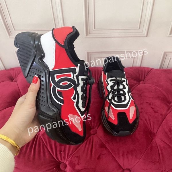 

new brand womens men designer leather lace-up sneakers fashion lady flat running letters shoes platform sneaker2023, Black