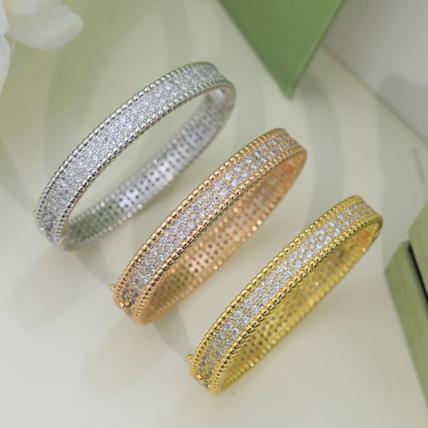 

luxury woman bangle four leaf clover designer van fashion gold bracelet jewelry women banquet accessories charm bracelet 8589, Black
