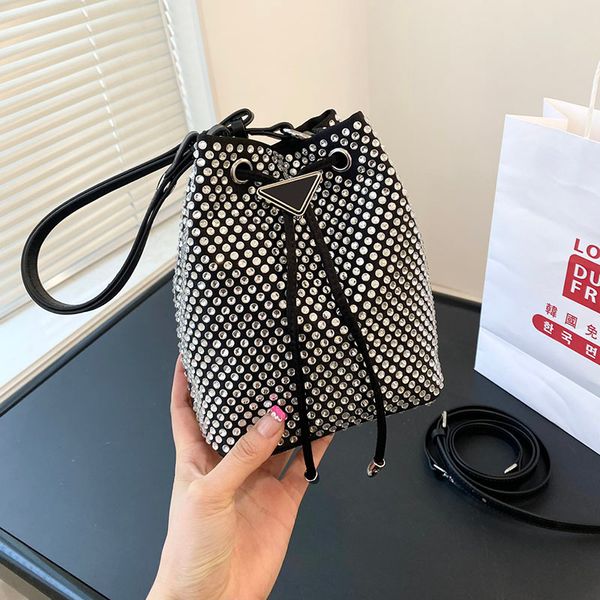 

bag handbag designer bag wallet pocket diamond bucket bag solid color crystal shoulder cross body bag shopping shoulder messenger classic br
