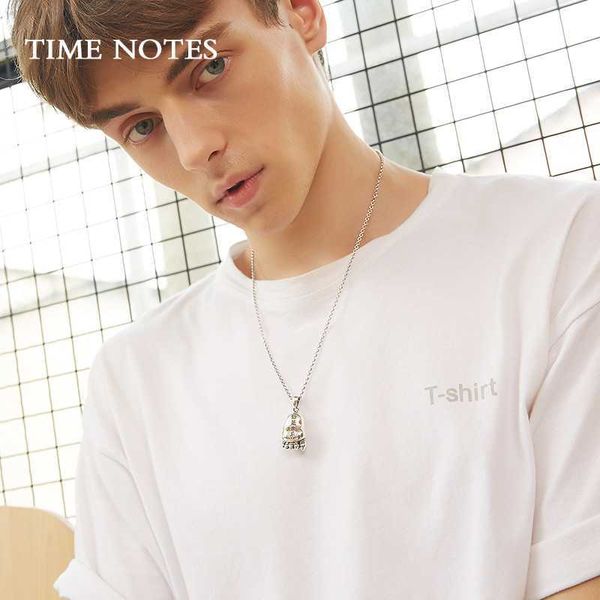 

sterling silver necklace men's foot pendant sweater chain domineering thai silver fashion retro personality hip-hop minimalist street t