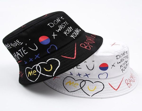 

the latest panama fisherman039s hat women039s sun black and white graffiti men039s outdoor hip hop harajuku bucket8370541, Blue;gray