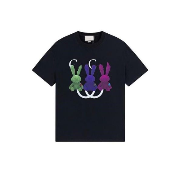 

r men's t-shirts, men's and women's luxury brand t-shirts, summer round neck short sleeve outdoor fashion casual cotton lette, White;black