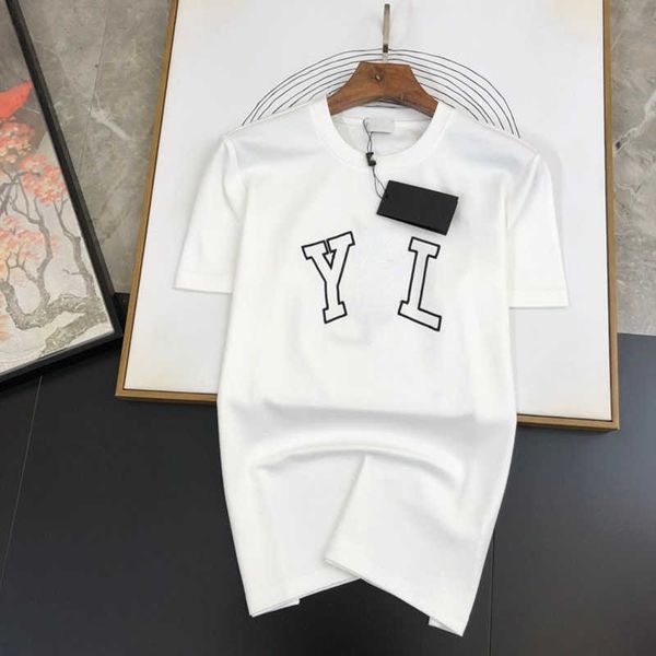 

cotton t shirt men women fashion sweatshirt slp round neck pullover tee designer mens short sleeved t shirts 3d letter printing luxury tshir, White;black