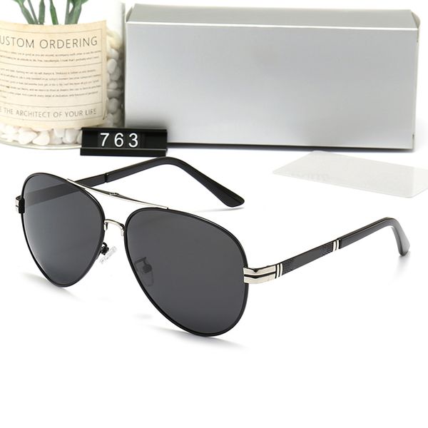

designer sunglasses 50mm glass lenses men's 763 aviator sunglasses multi-colored metal frame, White;black