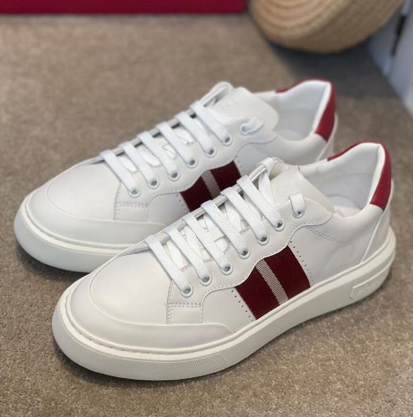 

famous 23s/s moony sneakers shoes men stripe lift rubber sole calf leather trainers white black synthetic fabric comfort skateboard walking