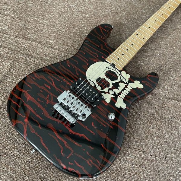

electric guitar maple fingerboard skull design sound quality assurance