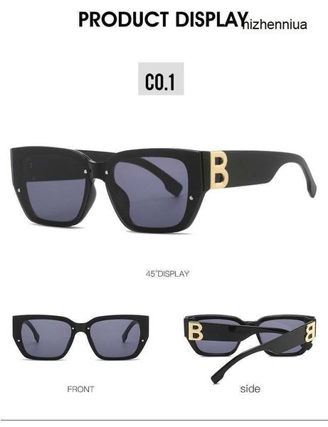 

hermm elegant sunglasses new fashion box sunglasses personality letter b decorative sunvisor 86581 hsb4, White;black