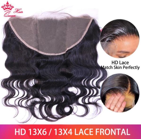 

invisible transparent hd lace frontal 13x6 13x4 brazilian virgin human hair body wave 100 undetectable lace closure queen hair 2531216, Black;brown