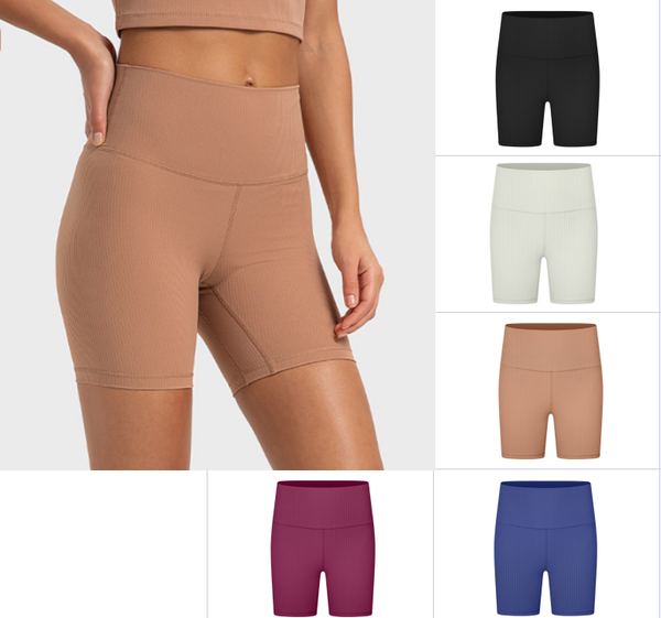 

lu yoga outfit pants fitness running street summer women yoga shorts ribbed pattern feeling naked outside high waist breathable yoga shorts