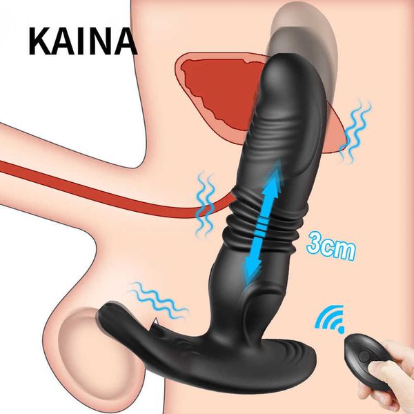 

silicone vibrator thrusting prostate stimulator massager delay ejaculation anal butt plug dildos toys for men