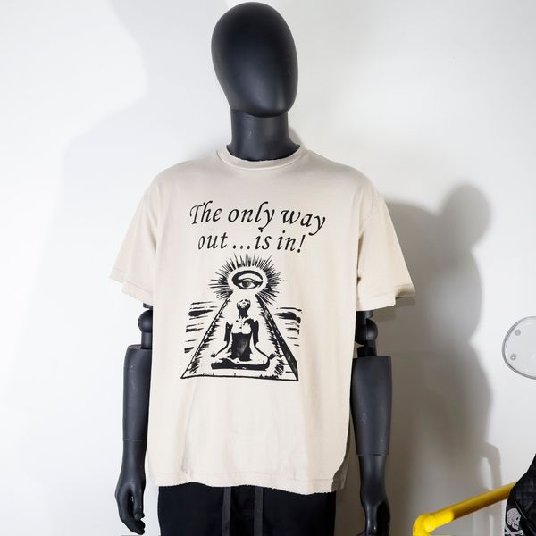 

men's plus tees real pics beige t shirts fashion women tee 23ss, Black;brown