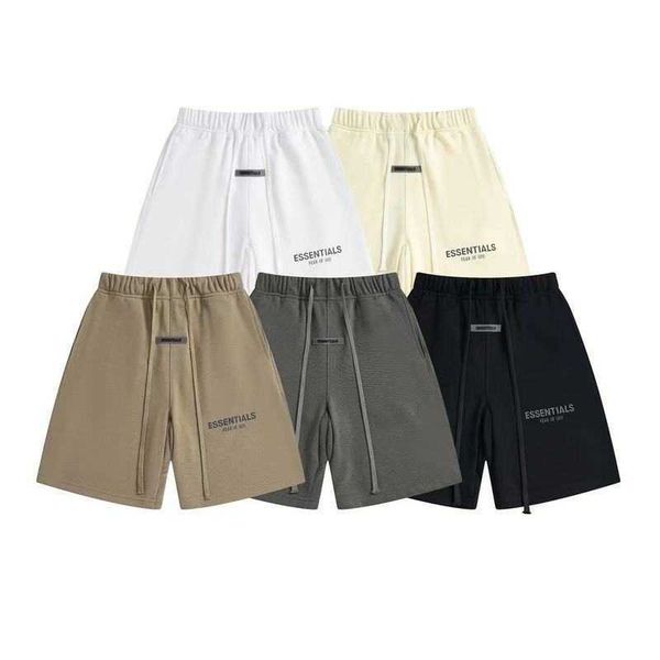 

tzse 2023 men's and women's fashion shorts high street brand ess 3d silicone loose 5/4, White;black
