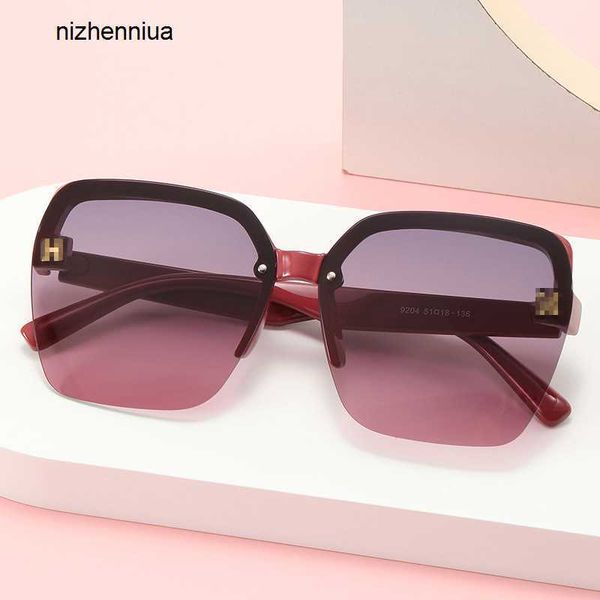 

hermm elegant sunglasses 2023 new large frame square women s frameless street pbettero sunshade fashion plastic glasses o3fr, White;black
