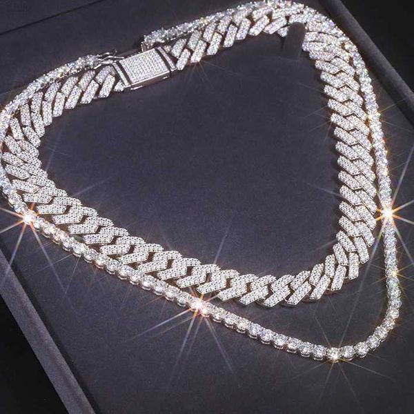 

selling 925 sterling silver 5mm iced out hiphop jewelry vvs moissanite tennis chain bracelet necklaces