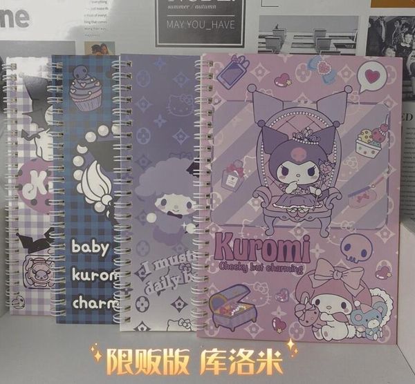 

cute kuromi cinnamoroll style a5 notepad student daily memos learning mini notepads for kids festival gift school supplies 60 sheets, Purple;pink