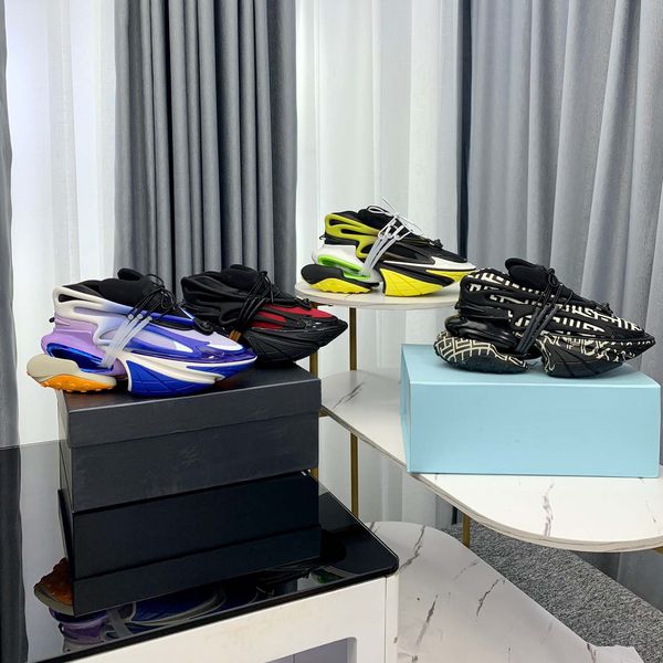 

2023 designer sneakers fashion luxury leather running shoes men women unicorns metaverse low-trainers in neoprene thick platform soles blam