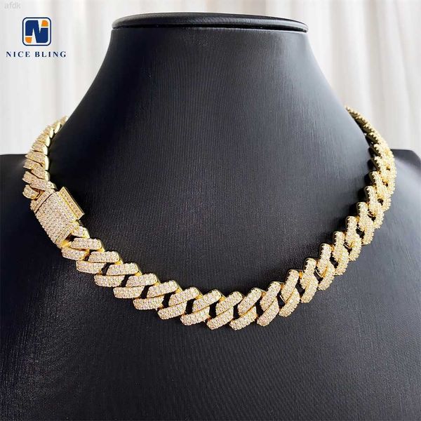 

18k solid gold plated iced out diamond cuban chain men jewelry hip hop pendant necklace cuban link cz 925 silver bracelet