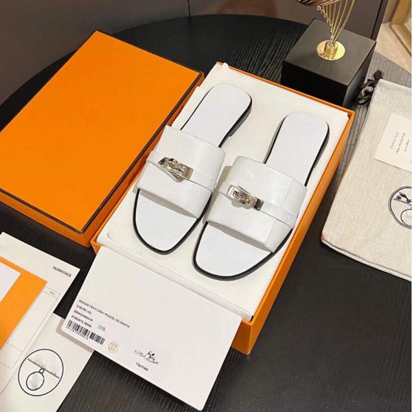 

fashion women giulia beach flats slippers sandals kelly button sliders italy vintage white black brown leather slides designer summer novelt