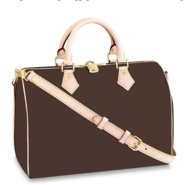 

30cm luxurys speedy designers fashion women bag shoulder bags lady totes handbags speedy with key lock shoulder strap dust bag