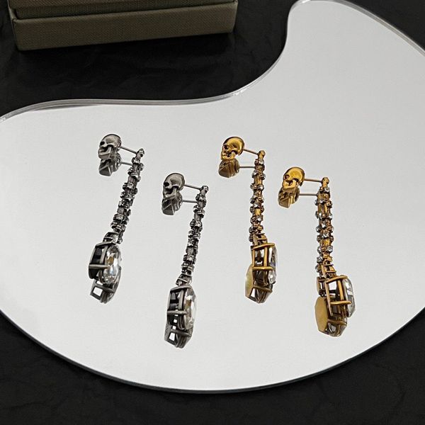 

mq earrings skull designer for woman highest counter advanced materials for man 5a t0p gold plated 18k exquisite gift diamond crystal brand, White