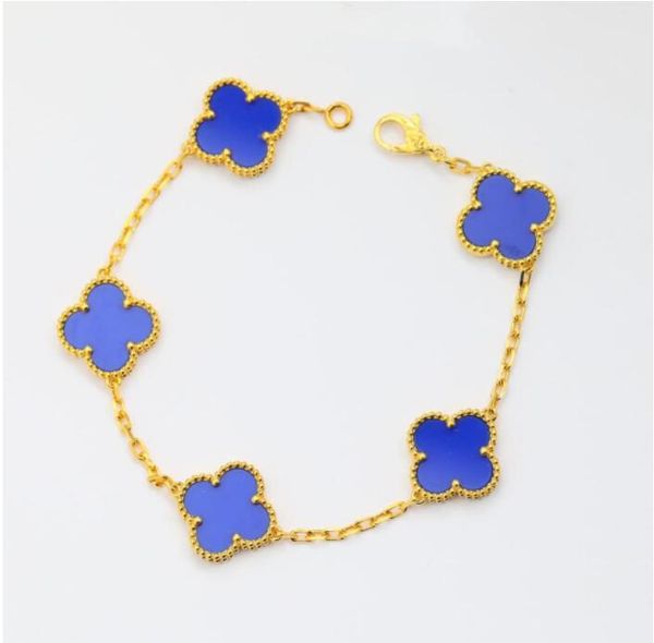 

design classic clover charm bracelet designer chain 18k gold shell, fashion jewelry women's gift, Silver