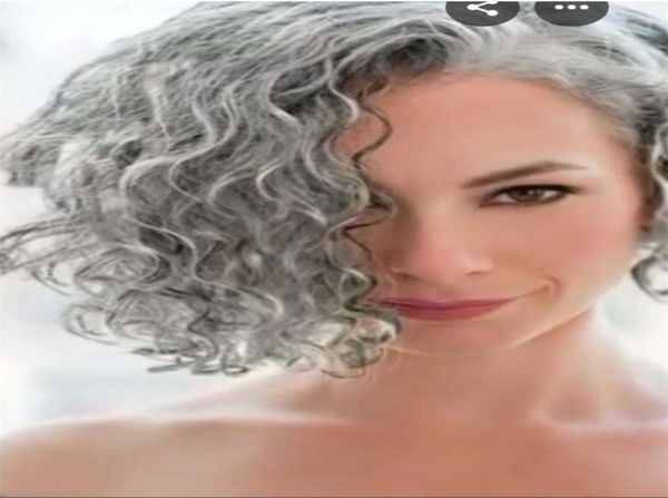 

diva1 real hair curly wavy human ponytail extension silver greysalt and pepper colored short hairpiece extens with drawstring cli2631981, Black