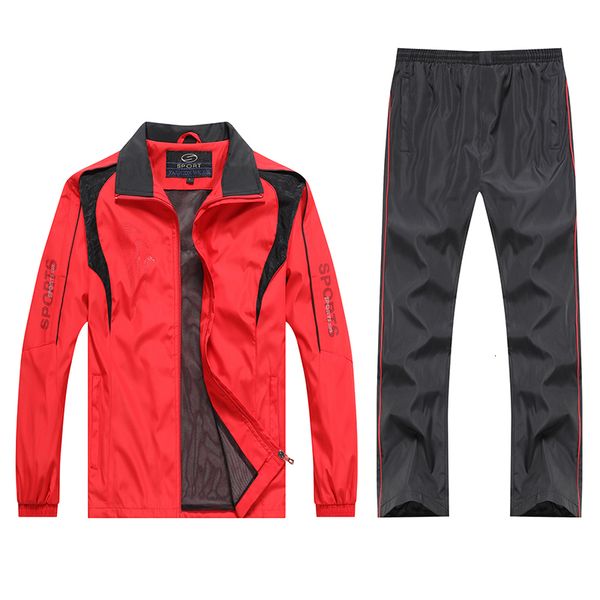 

men's tracksuits men's sportswear sets spring autumn 2 piece set sporting suit jacketpant male fashion tracksuit asian size l-5xl, Gray