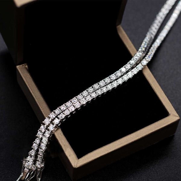 

qianjian most popular hip hop moissanite gold plated tennis chains, Silver