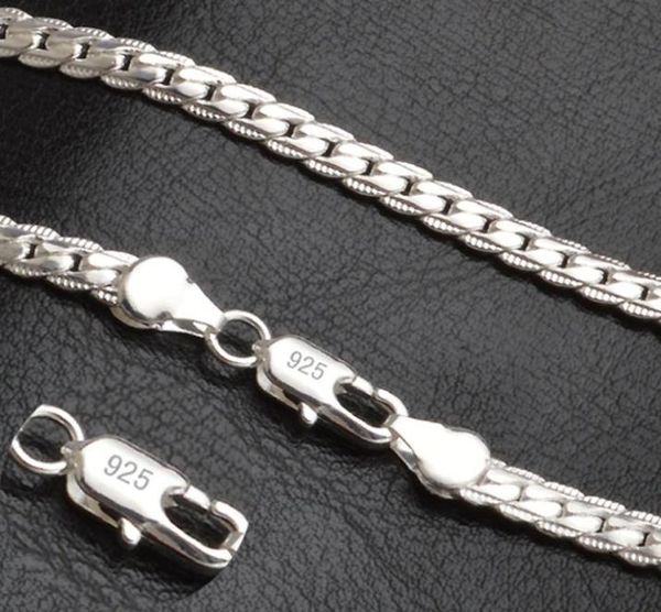 

5mm 925 sterling silver chains 20inch women full sideways silver choker necklaces for men fashion jewelry accessories gift6039357