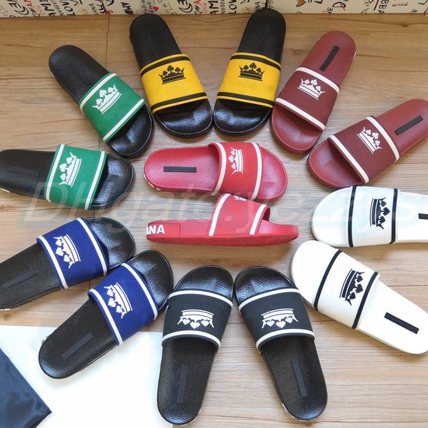 

luxury designer rubber beachwear print flat slide slipper black white colorful summer flip flops casual shoes platform letter rubber