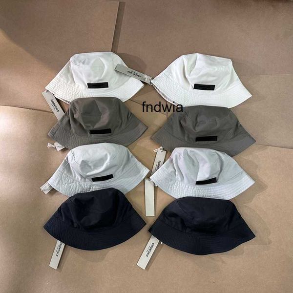 

23ss season 8 ess silhouette sunscreen fisherman hat style solid color, Blue;gray