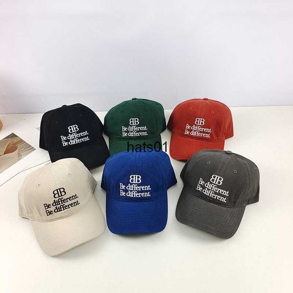 

korean fashion brand versatile korean ins small letter embroidery balencaigass soft baseball cap small face sunscreen cap, Blue;gray