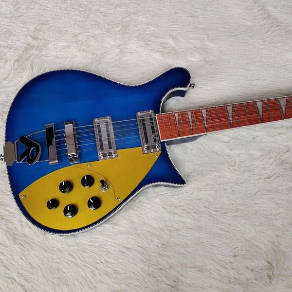 

12 string yellow panel classical electric guitar basswood panel rosewood