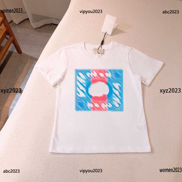 

2023 baby clothes cat pattern child round neck t shirt kids colorful logo printing short sleeve baby t-shirt summer top, Blue