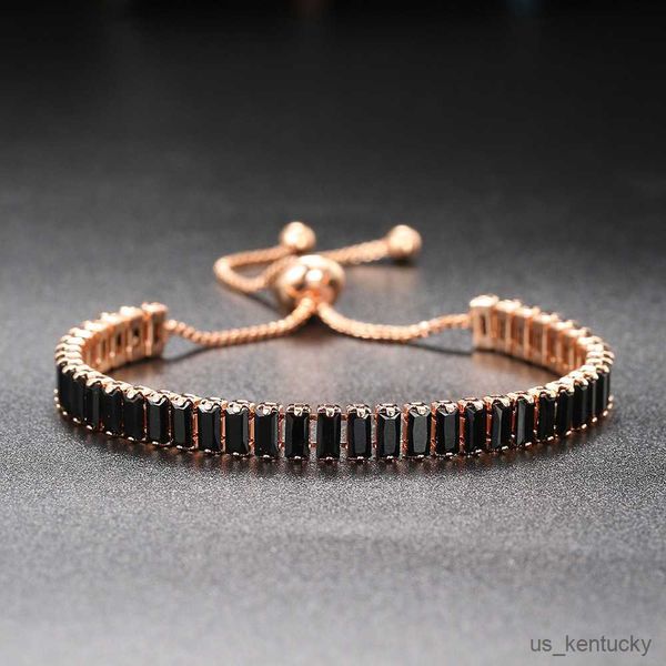 

charm bracelets tennis bracelets for women unique crystal bangle rose gold color adjustable hand chain friends jewelry wholesale, Golden;silver