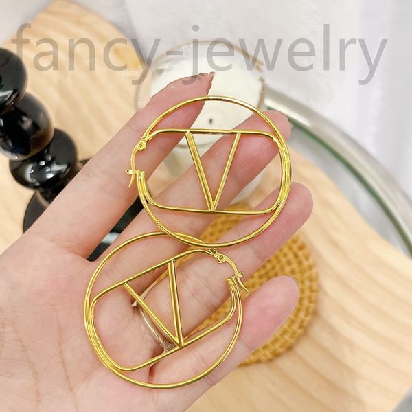 

2023 hoop earrings with letter f for lady women party wedding lovers gift engagement jewelry bride86, Golden;silver