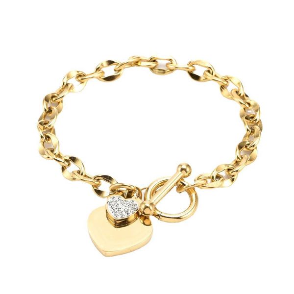 

stainless steel jewelry personality all bracelets match titanium ot buckle love fashion bracelet wholesale female, Golden;silver