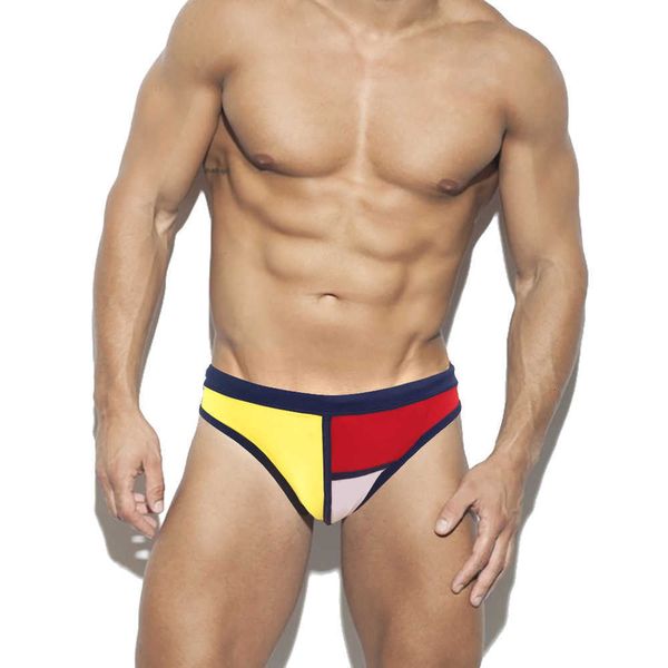 

men's clothing jessborn triangle swimsuit low waist trend beach sports quick dry, White;black