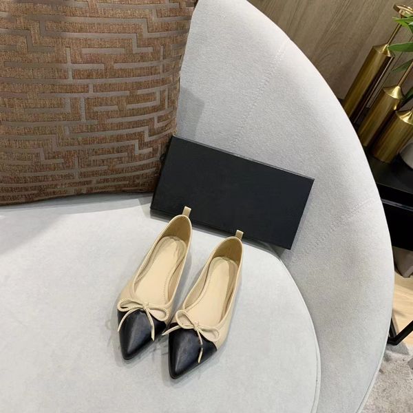 

dress shoes designer ballet shoe comfortable and soft spring autumn sheepskin bow fashion new flat boat shoe lady leather lazy dance loafers, Black
