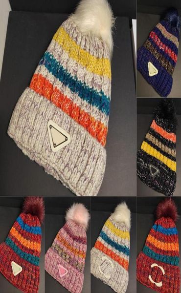 

pompoms hat women knitted hat warm soft trendy hats spring beanie winter bonnet cap hip hop earmuff protect ball fleece ski4157892, Blue;gray